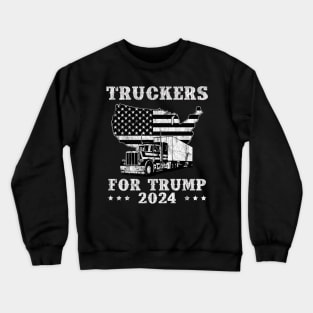 Truckers For Trump 2024 Political Crewneck Sweatshirt